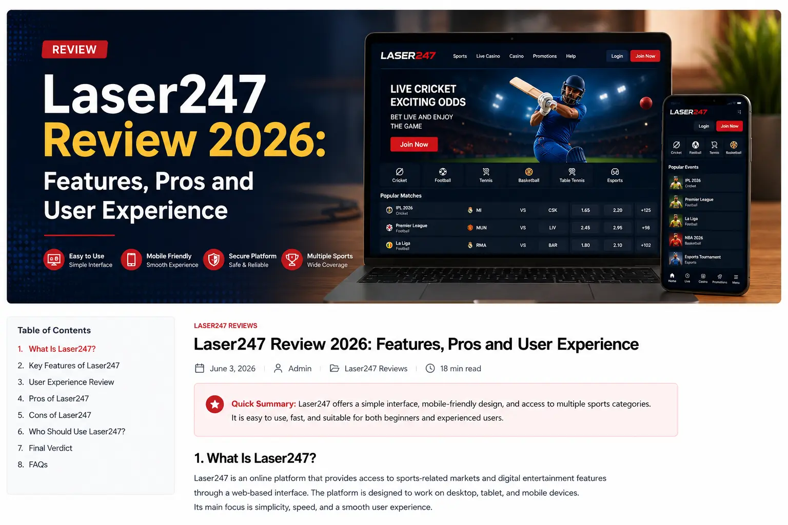 Laser247 Review 2026 Features, Pros and User Experience